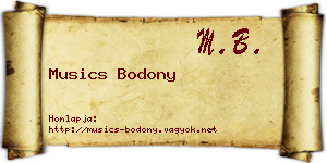 Musics Bodony névjegykártya